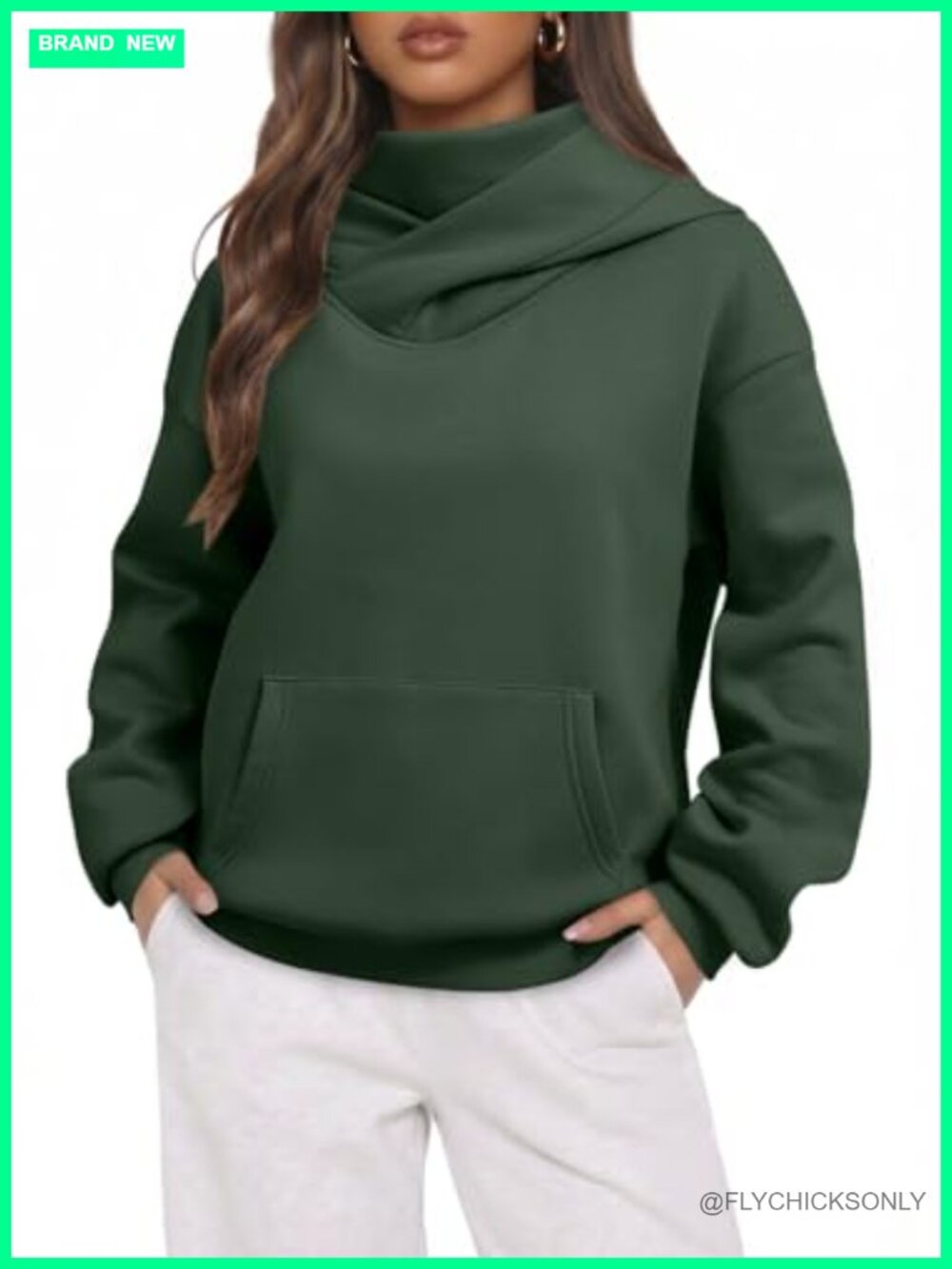 Dokotoo Oversized Mock Neck Hoodie Sweatshirt with Face Cover